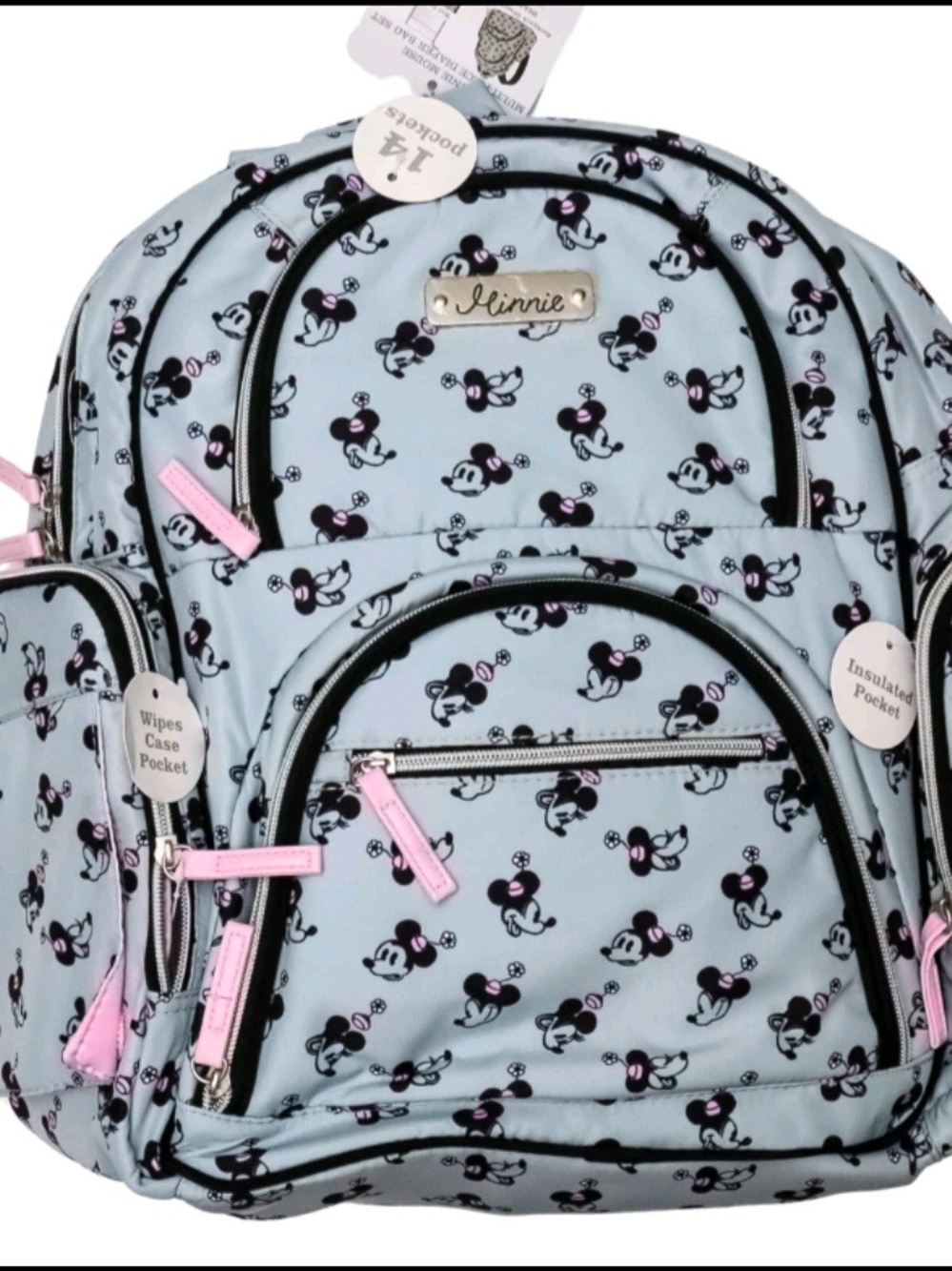 Disney Minnie Mouse Light Blue and Pink Kids Backpack